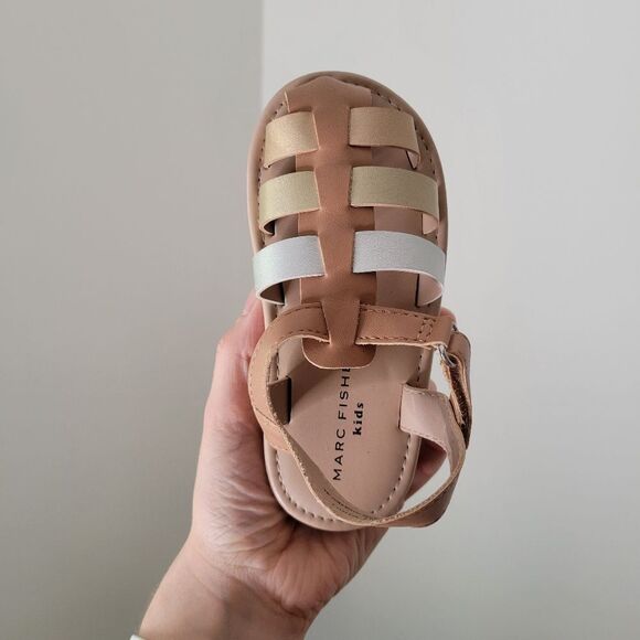 Marc Fisher Tan and Silver Gladiator Sandals Toddler 9 - Picture 6 of 6